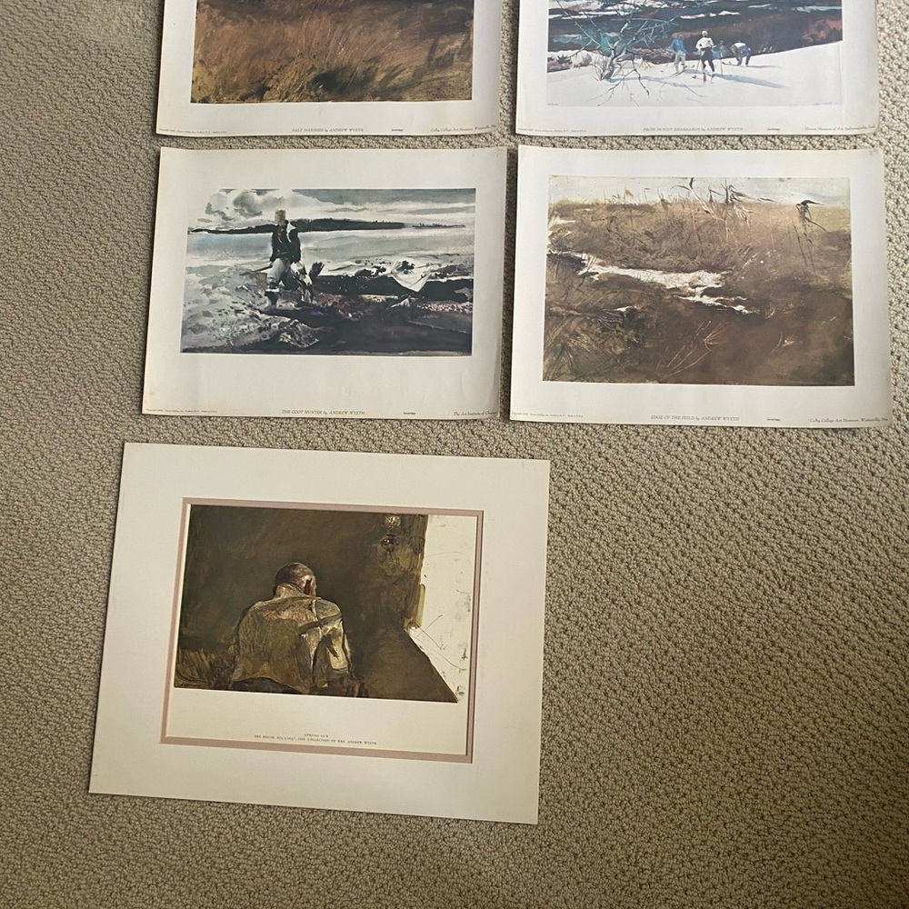 Rare Andrew Wyeth prints  from the 60s- Earthy Tones